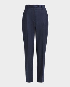 Kiton Striped Wool-Cashmere Trousers
