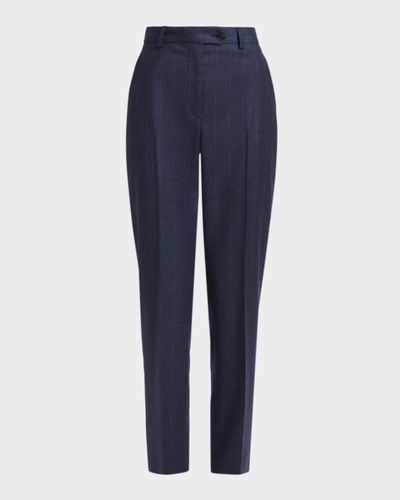 Kiton Striped Wool-Cashmere Trousers