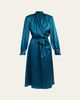 Kiton Strong-Shoulder Long-Sleeve Satin Midi Wrap Dress - 1