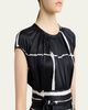 Kiton Windowpane-Print Silk Cap-Sleeve Maxi Dress - 5