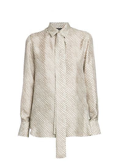Kiton Women's Graphic Printed Silk Blouse