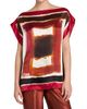 Kiton Women's Painted Silk Cap-Sleeve Blouse - 3