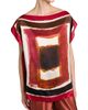 Kiton Women's Painted Silk Cap-Sleeve Blouse - 6