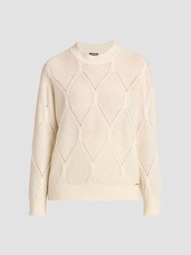 Kiton Women's Pointelle Cable-Knit Cashmere-Silk Sweater