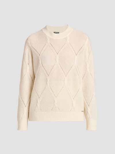 Kiton Women's Pointelle Cable-Knit Cashmere-Silk Sweater