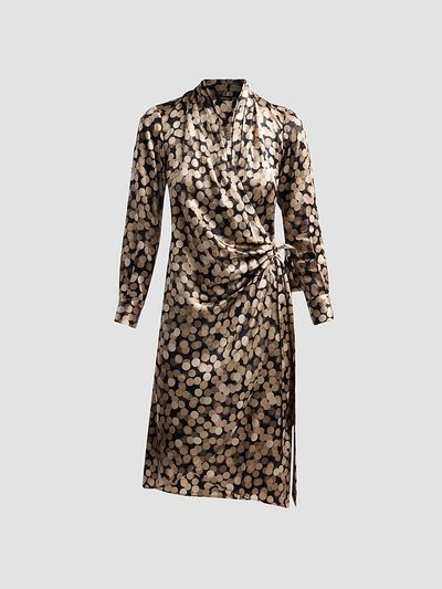 Kiton Women's Printed Silk Wrap Midi Dress