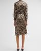 Kiton Women's Printed Silk Wrap Midi Dress - 3