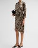 Kiton Women's Printed Silk Wrap Midi Dress - 4