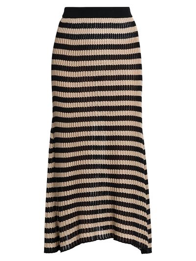 Kiton Women's Striped Knit Silk Midi-Skirt