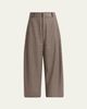 Kiton Wool-Cashmere Check Barrel-Leg Trousers - 1
