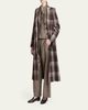 Kiton Wool-Cashmere Check Barrel-Leg Trousers - 2