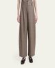 Kiton Wool-Cashmere Check Barrel-Leg Trousers - 4