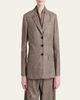 Kiton Wool-Cashmere Check Single-Breasted Jacket - 4