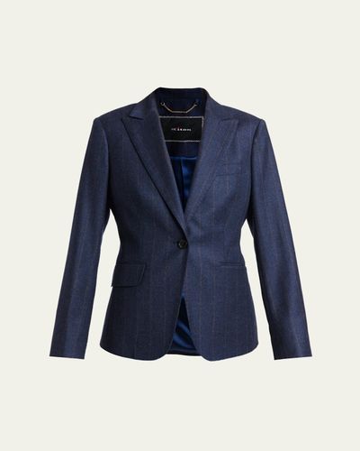 Kiton Wool-Cashmere Pinstripe Single-Breasted Jacket