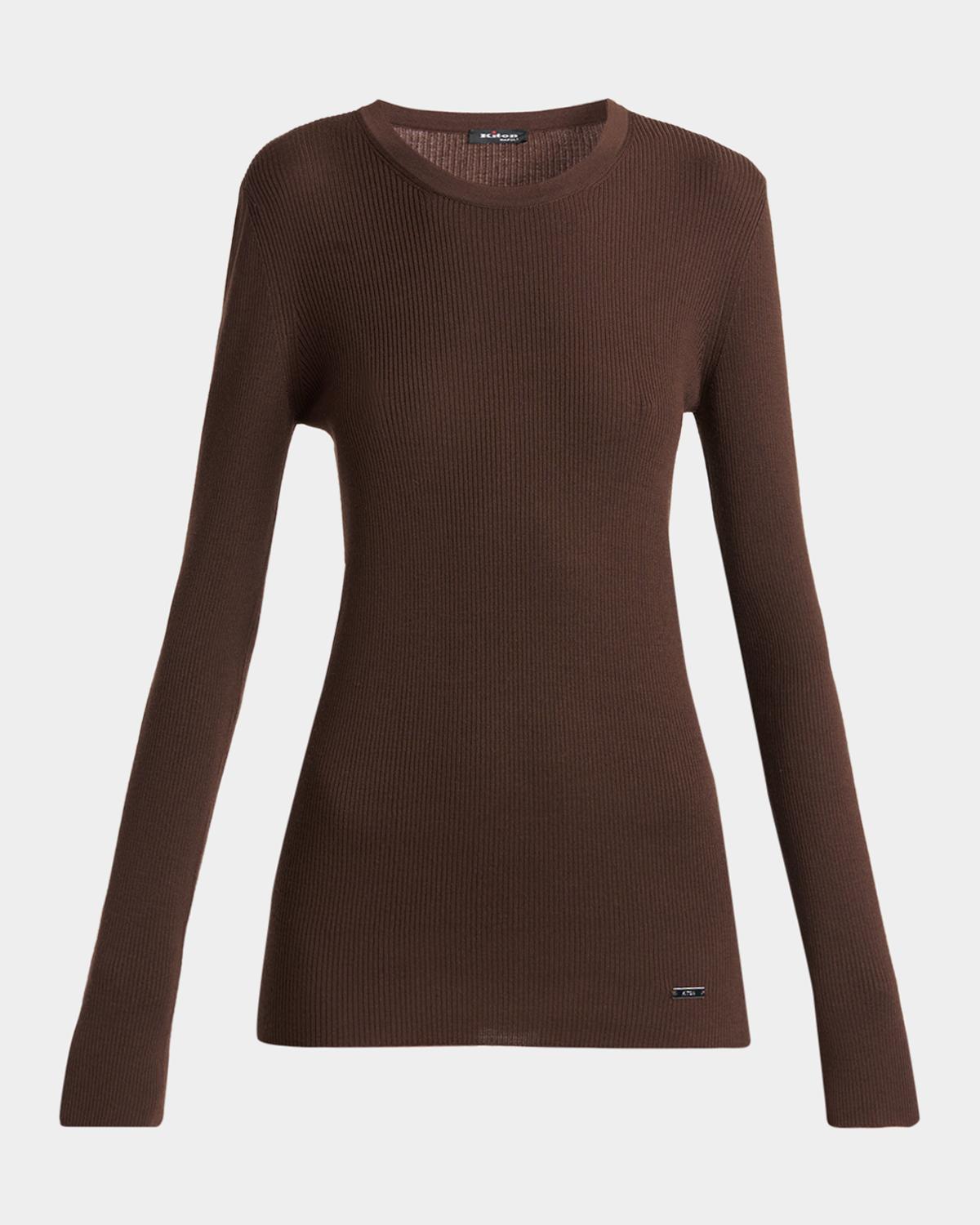 Kiton Wool Rib Crewneck Sweater