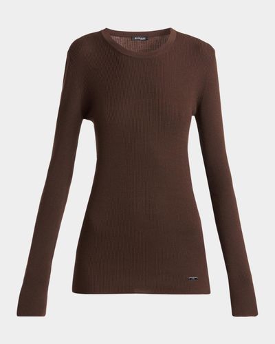 Kiton Wool Rib Crewneck Sweater
