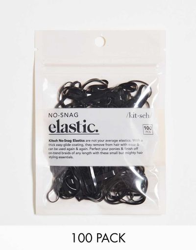 Kitsch Kitsch black no-snag elastic 100 pack-No color