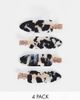 Kitsch Kitsch Creaseless Clips 4 Pack - Terrazzo-Black - 1