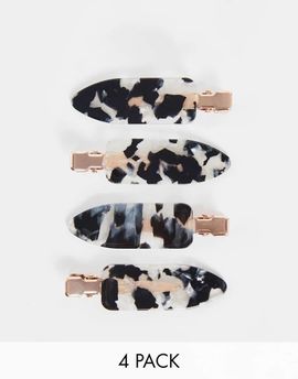 Kitsch Kitsch Creaseless Clips 4 Pack - Terrazzo-Black