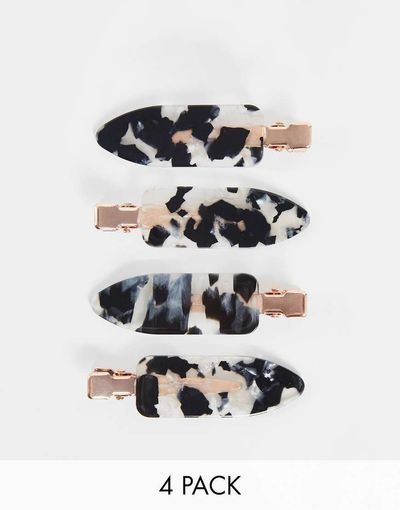 Kitsch Kitsch Creaseless Clips 4 Pack - Terrazzo-Black