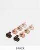 Kitsch Kitsch Plastic Mini Puffy Claw Clips 8 Pack - Rosewood-No color - 1