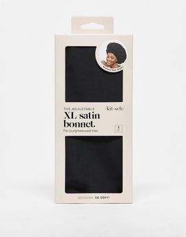 Kitsch Kitsch Satin Sleep XL Adjustable Bonnet - Black-No color