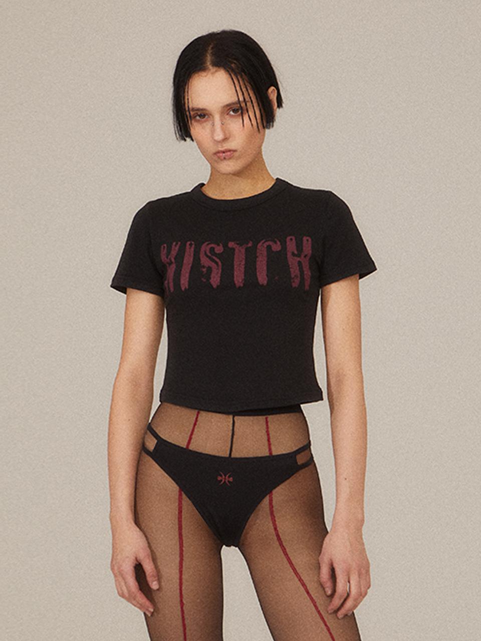 kitsch&kiss Vintage Short Sleeve Tee (25STP-SSTS03) [BLACK]