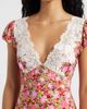 KITTENISH KITTENISH Eyelash Lace Trim Puff Sleeve Maxi Dress - 5