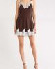 KITTENISH KITTENISH Lace Trim Pinstripe Slipdress - 1
