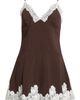 KITTENISH KITTENISH Lace Trim Pinstripe Slipdress - 5