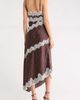 KITTENISH KITTENISH Lace Trim Satin Asymmetric Midi Dress - 2