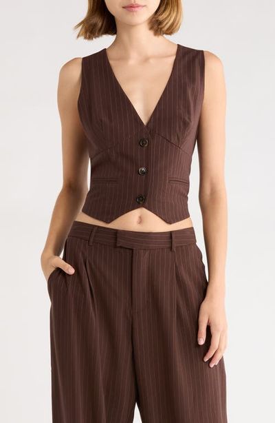 KITTENISH KITTENISH Pinstripe Button Front Vest