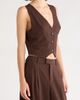 KITTENISH KITTENISH Pinstripe Button Front Vest - 3