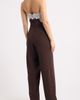 KITTENISH KITTENISH Pinstripe Strapless Lace Trim Jumpsuit - 2