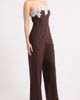 KITTENISH KITTENISH Pinstripe Strapless Lace Trim Jumpsuit - 3