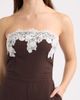 KITTENISH KITTENISH Pinstripe Strapless Lace Trim Jumpsuit - 4