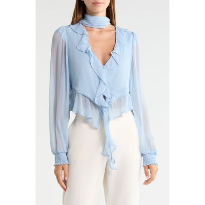 KITTENISH KITTENISH Ruffle Crop Chiffon Top