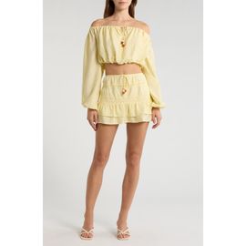 KITTENISH KITTENISH Ruffle Tie Waist Miniskirt