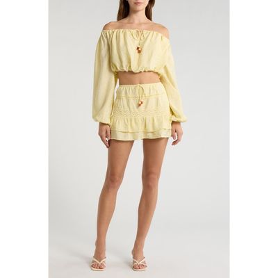 KITTENISH KITTENISH Ruffle Tie Waist Miniskirt