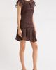 KITTENISH KITTENISH Semi Sheer Polka Dot Ruffle Trim Drop Waist Minidress - 3