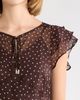 KITTENISH KITTENISH Semi Sheer Polka Dot Ruffle Trim Drop Waist Minidress - 4