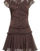 KITTENISH KITTENISH Semi Sheer Polka Dot Ruffle Trim Drop Waist Minidress - 5