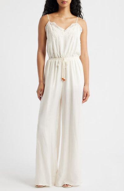 KITTENISH KITTENISH Wide Leg Lace & Satin Jumpsuit