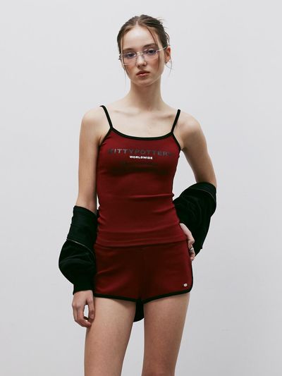 KITTY POTTERY Sporty Dolphin Shorts [WINE RED]