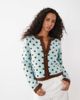 Kiwi & Co Kiwi & Co Dotty wool feel contrast trim cardigan in blue & chocolate polka dot - 1