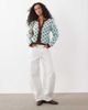 Kiwi & Co Kiwi & Co Dotty wool feel contrast trim cardigan in blue & chocolate polka dot - 2