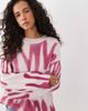 Kiwi & Co Kiwi & Co Poplar crew neck paint spill look oversized sweater in pink - 1