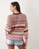 Kiwi & Co Kiwi & Co Walking On Sunshine crochet drop shoulder striped sweater in multi pink - 3