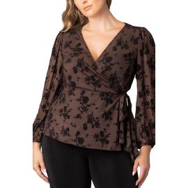 Kiyonna Kiyonna Alissa Print Wrap Top