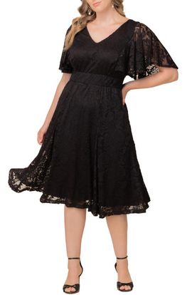 Kiyonna Kiyonna Camille Lace Midi Cocktail Dress